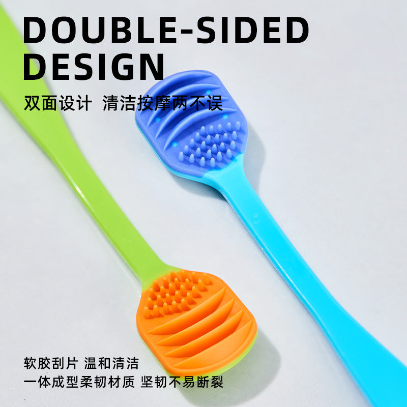 Tongue cleaner, silicone tongue brush, suitable for adults, tongue scraper, manufacturer processed, can be shipped on behalf of customers, individually packaged - image 2