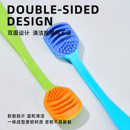 Tongue cleaner, silicone tongue brush, suitable for adults, tongue scraper, manufacturer processed, can be shipped on behalf of customers, individually packaged - image 2