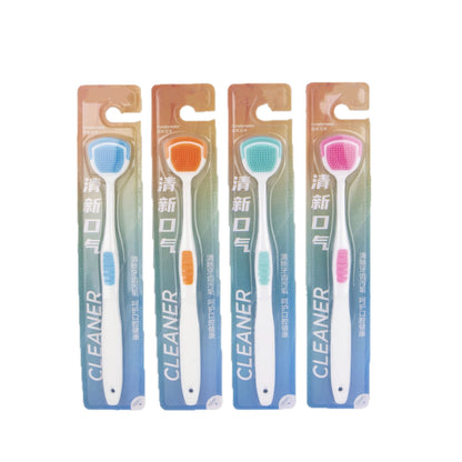 Tongue Cleaner Double-Sided Adult Tongue Brush Multifunctional Cleaner Tongue Toothbrush for Men and Women Silicone Tongue Brush - image 5