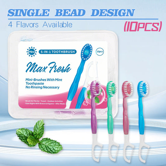 Cross-border English disposable mini pop-bead toothbrush, multifunctional dental floss, fresh breath, oral cleaning, travel portable - image 1