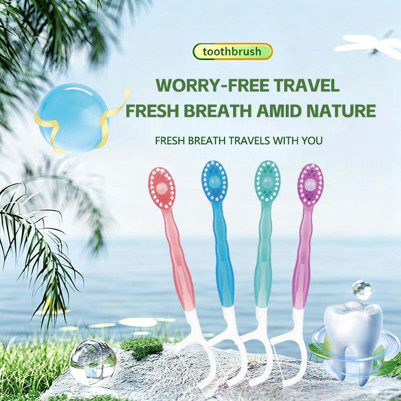 Cross-border English disposable mini pop-bead toothbrush, multifunctional dental floss, fresh breath, oral cleaning, travel portable - image 2