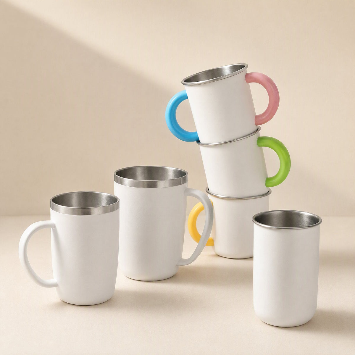 Round 316 stainless steel mouthwash cup with a 300ml capacity