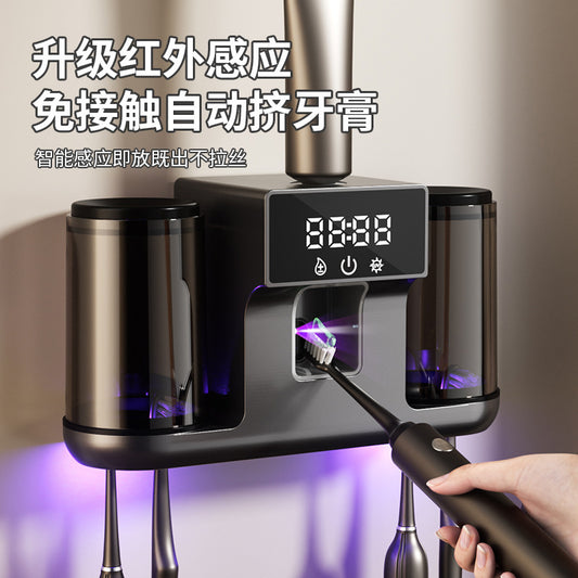 UV Sterilizing Toothbrush Disinfector, Smart Infrared Sensor Toothpaste Dispenser, Automatic Sterilizing Toothbrush Holder - image 2
