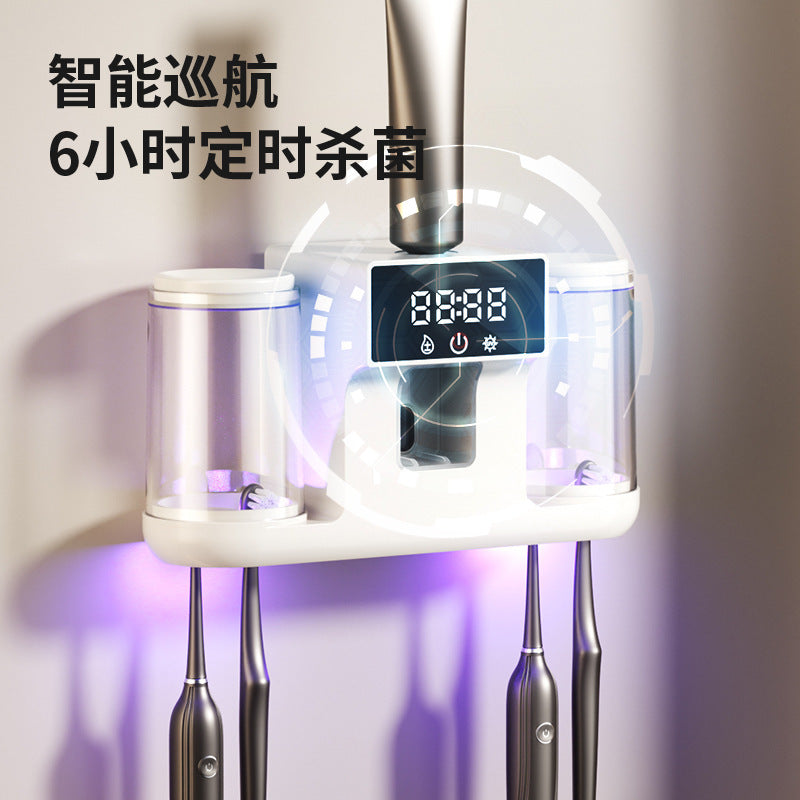 UV Sterilizing Toothbrush Disinfector, Smart Infrared Sensor Toothpaste Dispenser, Automatic Sterilizing Toothbrush Holder - image 3
