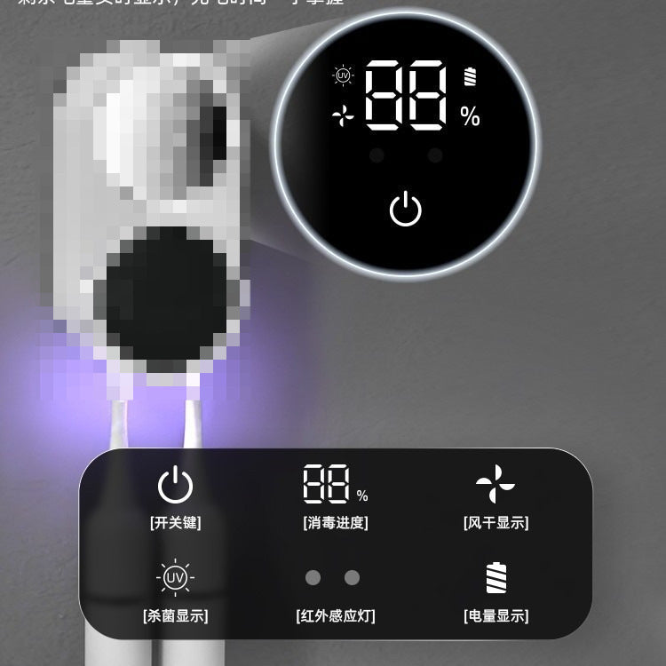Smart Home Automatic Sensor Dual Toothbrush Sterilizer with Digital Display, UVC Ultraviolet Circulating Air Drying and Sterilization - image 4