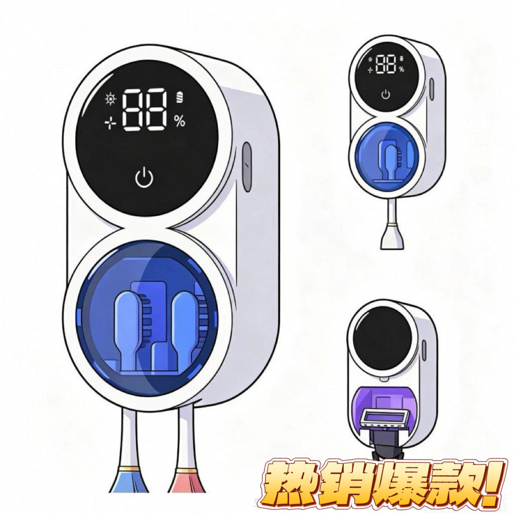 Cross-border best-selling toothbrush disinfection box with UV sterilization, wall-mounted toothbrush sterilizer for two people, Amazon's best-selling toothbrush - image 2