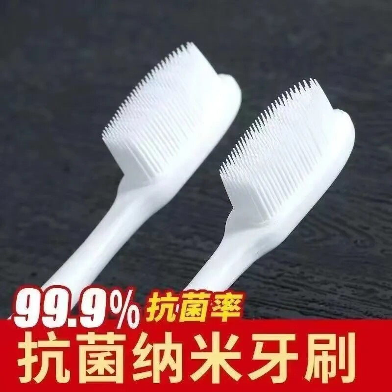 Soft-bristled silicone nano toothbrush, 5-piece set in a cup, for adult home use, gum protection, back of tongue cleaning, manufacturer wholesale price - image 2