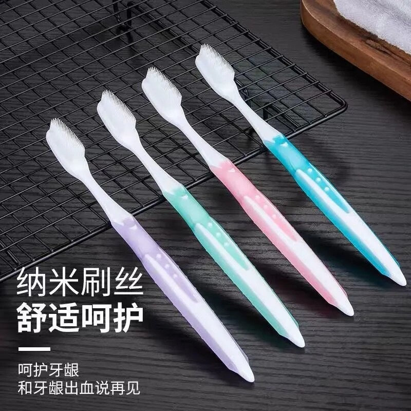 Soft-bristled silicone nano toothbrush, 5-piece set in a cup, for adult home use, gum protection, back of tongue cleaning, manufacturer wholesale price - image 3