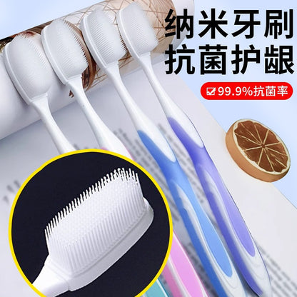 Soft-bristled silicone nano toothbrush, 5-piece set in a cup, for adult home use, gum protection, back of tongue cleaning, manufacturer wholesale price - image 4