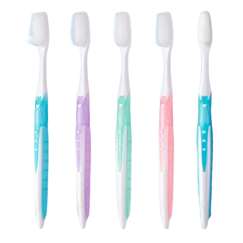 Soft-bristled silicone nano toothbrush, 5-piece set in a cup, for adult home use, gum protection, back of tongue cleaning, manufacturer wholesale price - image 5