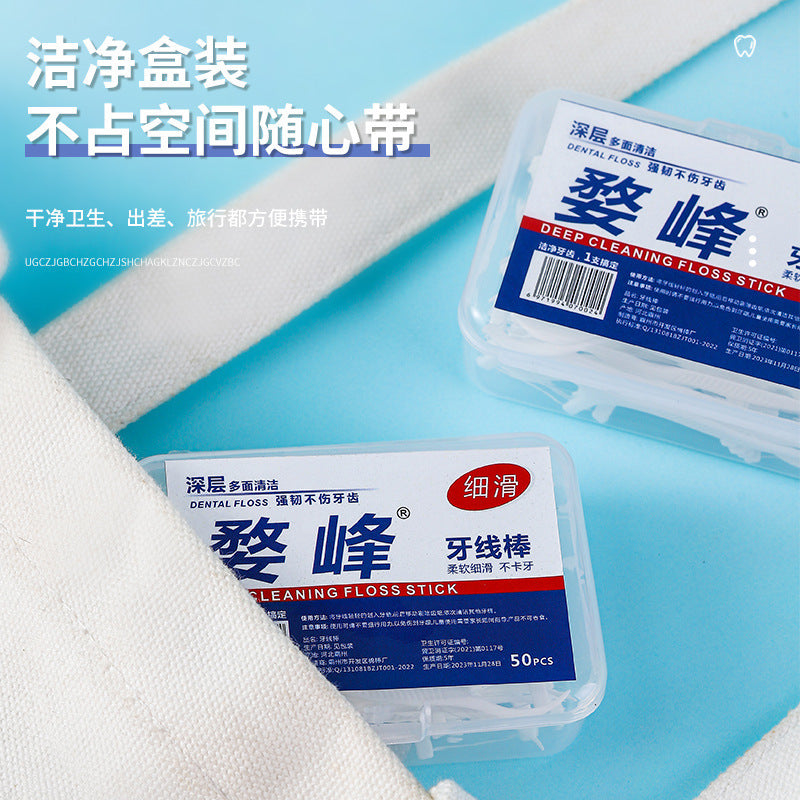 Multifunctional dental floss, portable boxed stick for oral cleaning, plastic gum protector only - image 4