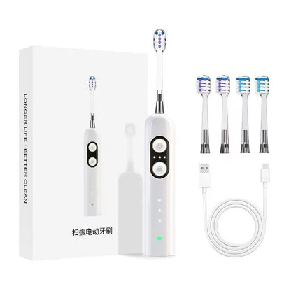 Cross-border wholesale sweeping vibration electric toothbrush, portable adult rechargeable waterproof smart sweeping vibration integrated electric toothbrush - image 5