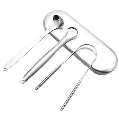 Stainless steel tongue scraper, tongue cleaner, tongue cleaning tool, tongue brush, oral hygiene tool, packaged in a cloth bag and color box - image 5