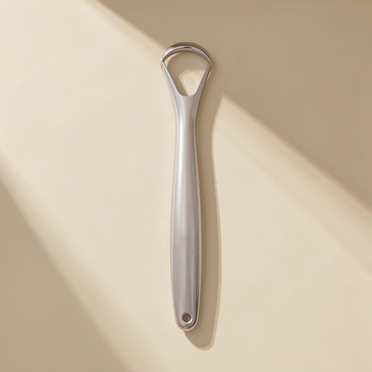 Stainless steel tongue scraper for cleaning tongue coating
