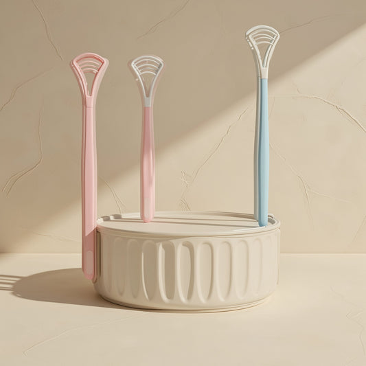 Silicone tongue scraper cleaner with scraping and brushing functions - view 2
