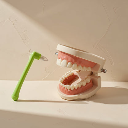 Manual toothbrush with a small tapered single-tuft head and soft bristles - view 2