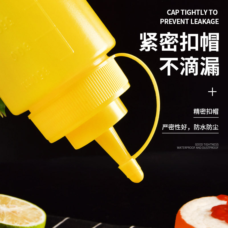 in stock plastic squeeze sauce bottle pointed mouth salad oil bottle sauce jam pot soy sauce vinegar salad bottle three-color 8124 Ann - image 2
