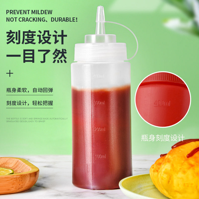 in stock plastic squeeze sauce bottle pointed mouth salad oil bottle sauce jam pot soy sauce vinegar salad bottle three-color 8124 Ann - image 3