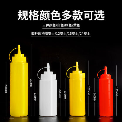 in stock plastic squeeze sauce bottle pointed mouth salad oil bottle sauce jam pot soy sauce vinegar salad bottle three-color 8124 Ann - image 4