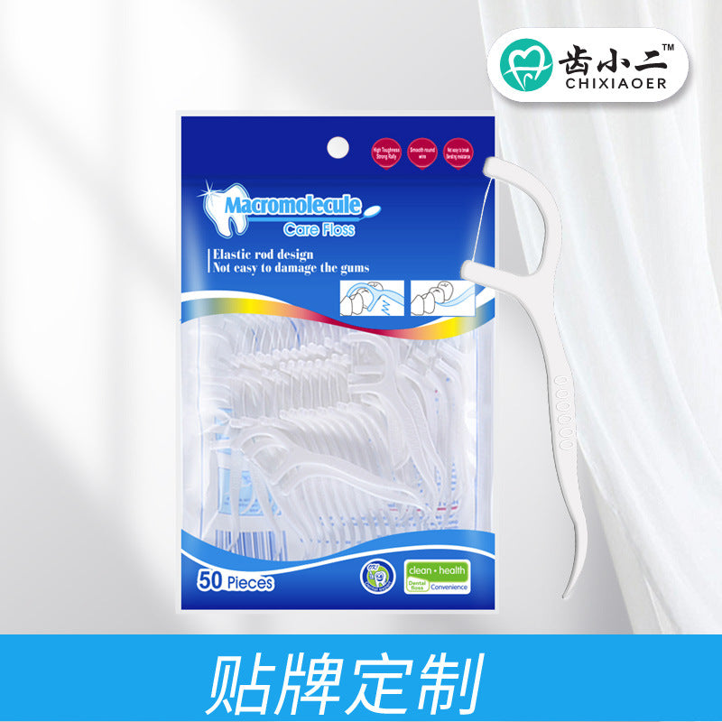 50 PCs zipper bagged floss stick polymer bagged floss high tensile plastic floss stick - image 1