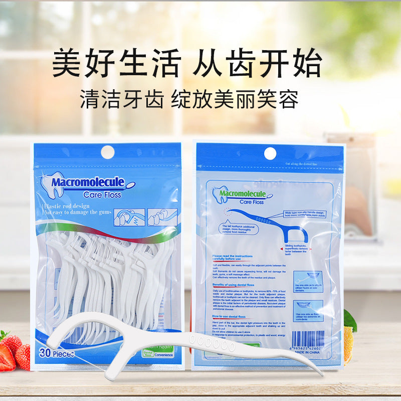 30 PCs zipper bagged floss stick polymer floss stick high tensile plastic floss stick - image 3