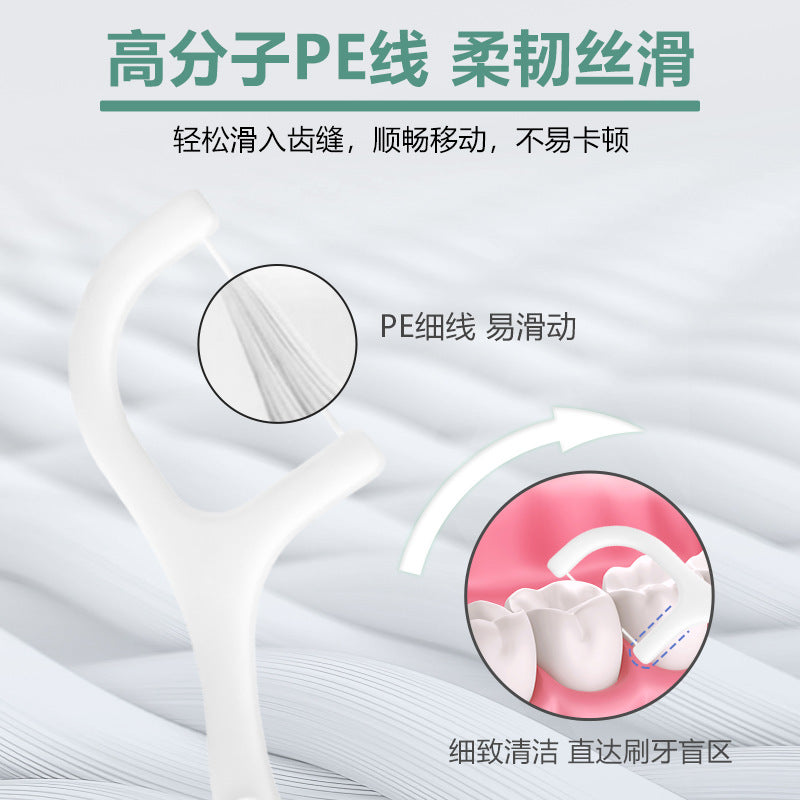 Cross-Border Gold Protection 30-Piece Square Box Round Floss Picks Custom Wholesale Disposable Toothpicks Dental Gift Dental Floss - image 4