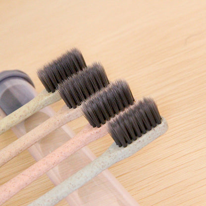 Cross-border South Korea bamboo charcoal toothbrush double-layer single pointed thin soft hair care gum toothbrush stall running rivers and lakes - image 3