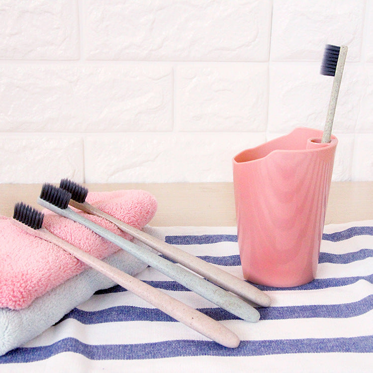 Cross-border South Korea bamboo charcoal toothbrush double-layer single pointed thin soft hair care gum toothbrush stall running rivers and lakes - image 4