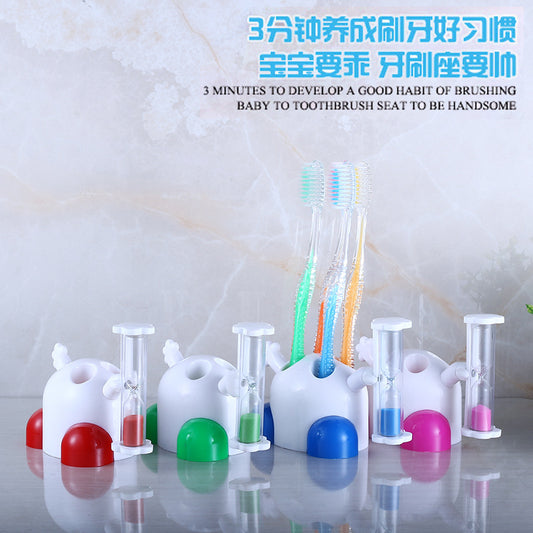 Cartoon hourglass toothbrush holder bathroom toothbrush holder children's brushing timer timing time creative ornaments - image 2