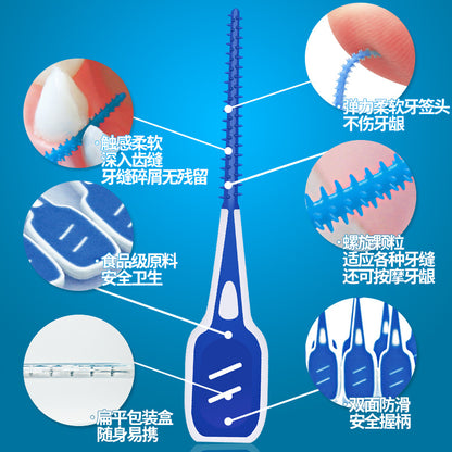 Medical cleaning silicone interdental brush interdental brush gum tooth cleaning orthodontic care interdental brush portable interdental brush - image 2