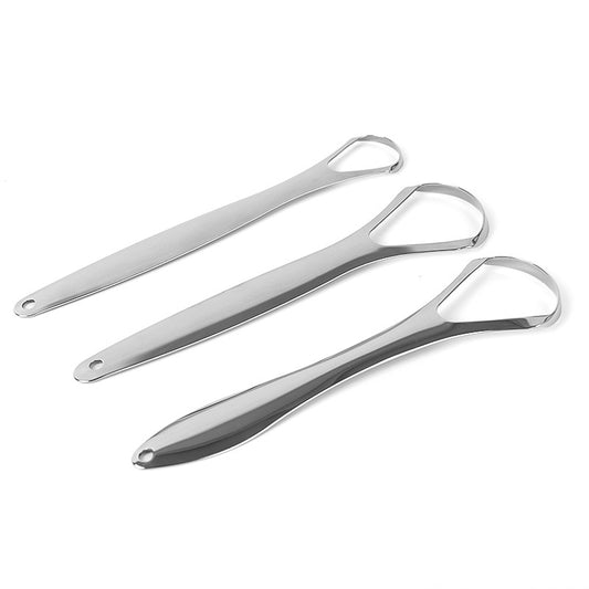 Stainless Steel Tongue Scraper Tongue Coating Cleaner Tongue Scraping Plate Tongue Coating Brush Oral Cleaning Tool suit - image 2