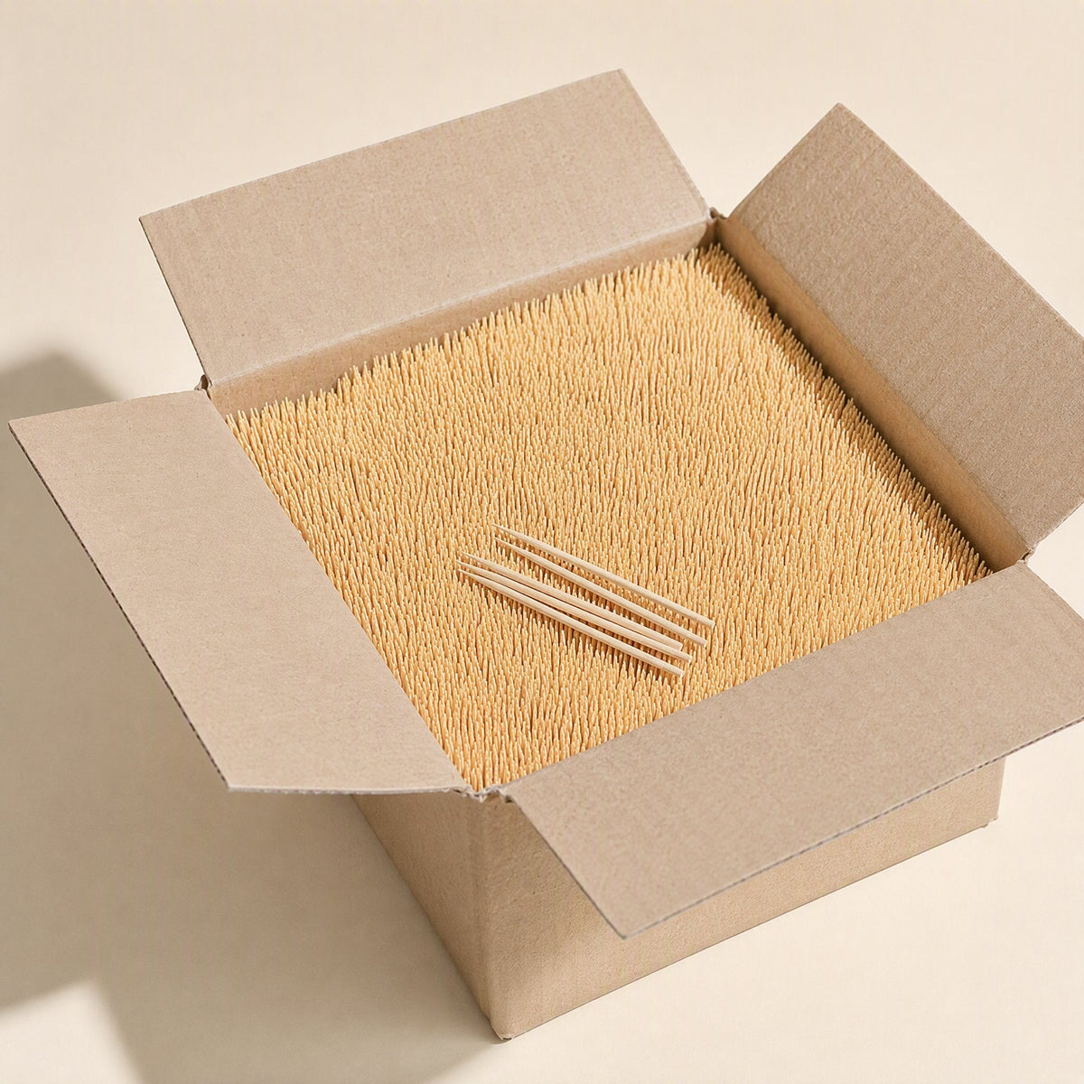 Bamboo toothpicks, 65 mm long, for commercial use