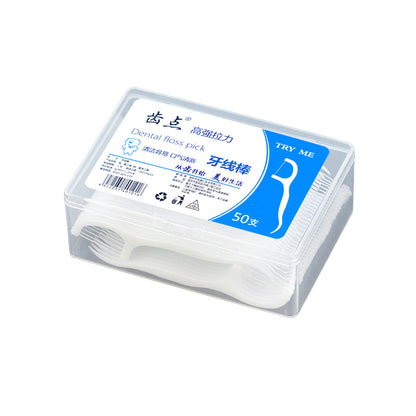 Tooth Point Dental Floss Customized 50 Large Box Dental Floss Sticks Advertising Products Logo Disposable Dental Floss Toothpick Floss Thin Line - image 5