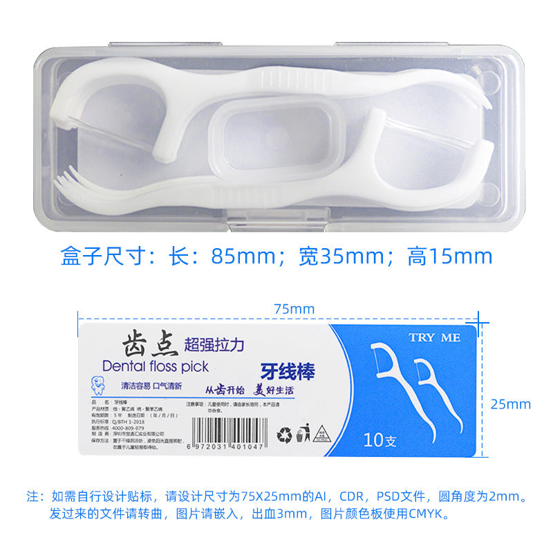Manufacturer's Wholesale Portable 10-Pack Fruity Flavored Double-Thread Dental Floss Sticks Oral Hygiene Promotional Items with Logo Design Toothpicks - image 4