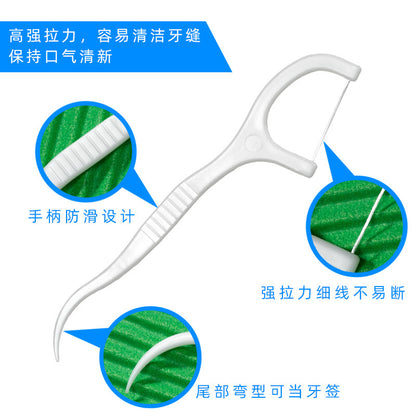 Ultra-Fine Dental Floss Box 30 Disposable Dental Floss Sticks Advertising Products Logo Design Toothpick Floss Box Spot Wholesale - image 3
