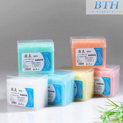 Tooth Point Boxed 1060 Toothpicks Wholesale Catering Department Store Double-Headed Toothpicks Ready-Made Fruit Toothpicks Supports Printing - image 3
