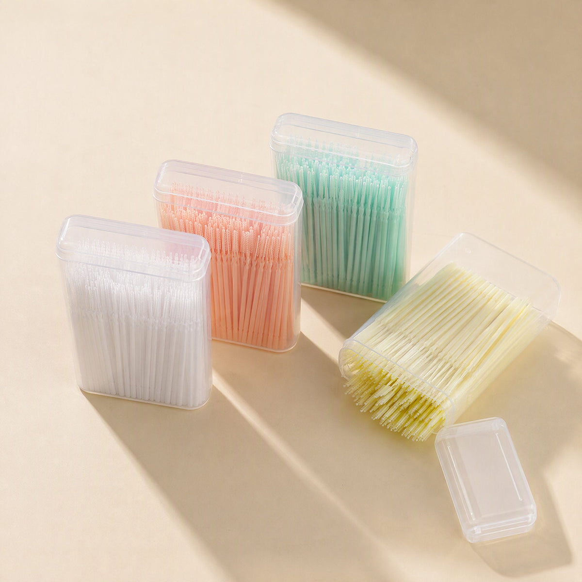 Box of 200 double-ended plastic interdental toothpicks, each 7.5 cm long - view 4