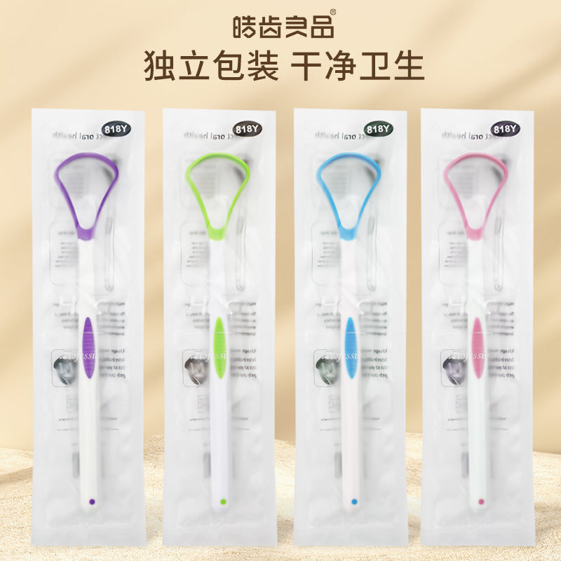 Tongue coating cleaning tongue scraper e-commerce hot picking tongue scraping cross-border tongue coating brush Silicone children adult tongue coating cleaning - image 4