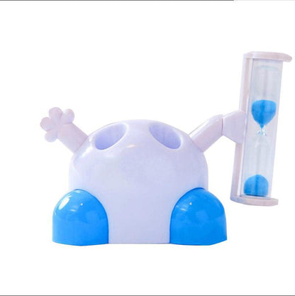 Cartoon hourglass toothbrush holder bathroom toothbrush holder children's brushing timer timing 3 minutes time creative ornaments - image 2