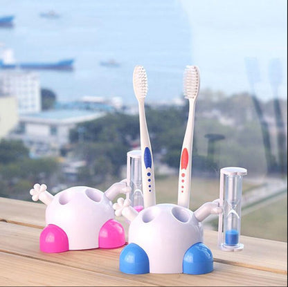 Cartoon hourglass toothbrush holder bathroom toothbrush holder children's brushing timer timing 3 minutes time creative ornaments - image 4