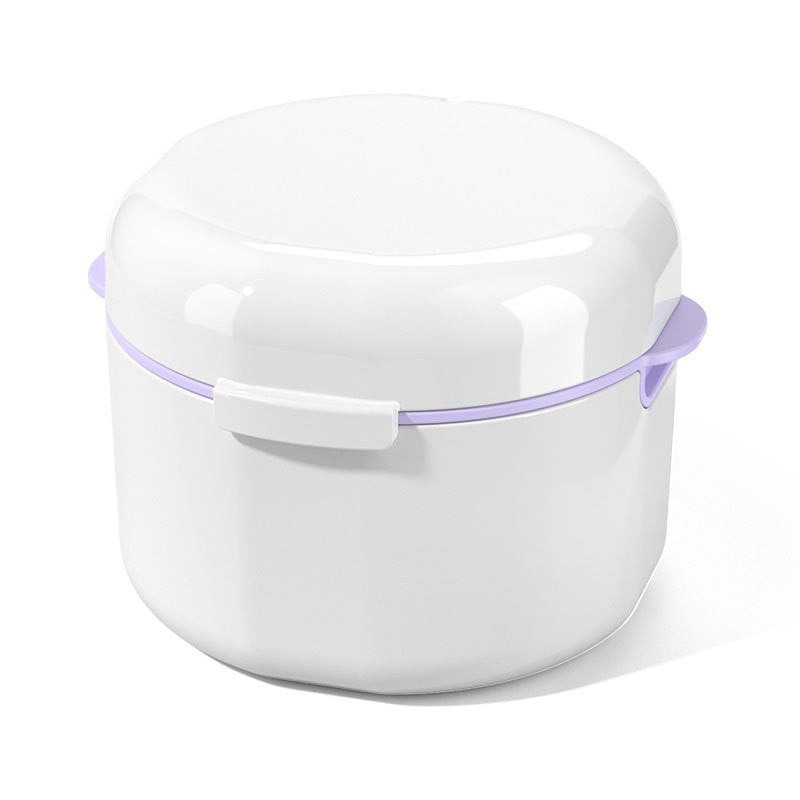 Portable Double Layer Hollow Draining Invisible Braces Storage Box with Lid Orthodontic Holder Cleaning Box Denture Box - image 5