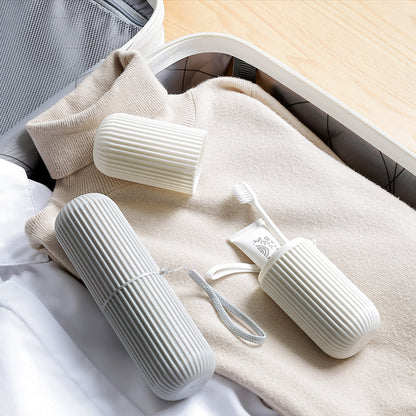 Japanese-style Portable Travel Toothbrush Box suit Wash Cup with Lid Toothpaste Cone Toothbrush Storage Box Mouthwash Cup - image 3