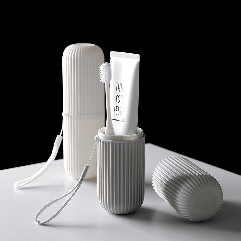 Japanese-style Portable Travel Toothbrush Box suit Wash Cup with Lid Toothpaste Cone Toothbrush Storage Box Mouthwash Cup - image 4