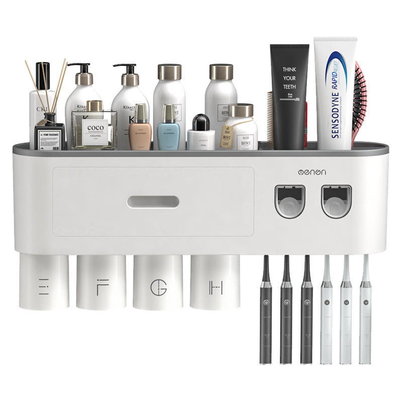 Creative Toothbrush Storage Rack Hole-free Gargle Brush Cup Wall-mounted Toilet Storage Automatic Toothpaste Squeezer - image 5
