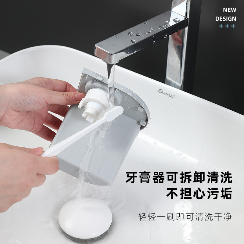 Creative Toothbrush Rack Without Punching Mouthwash and Toothbrush Cup Set Bathroom Storage Toothbrush Holder with Toothpaste Squeezer - image 4