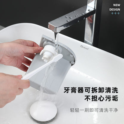 Creative Toothbrush Rack Without Punching Mouthwash and Toothbrush Cup Set Bathroom Storage Toothbrush Holder with Toothpaste Squeezer - image 4