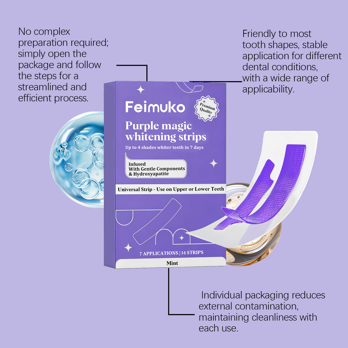 Purple Teeth Whitening Strips