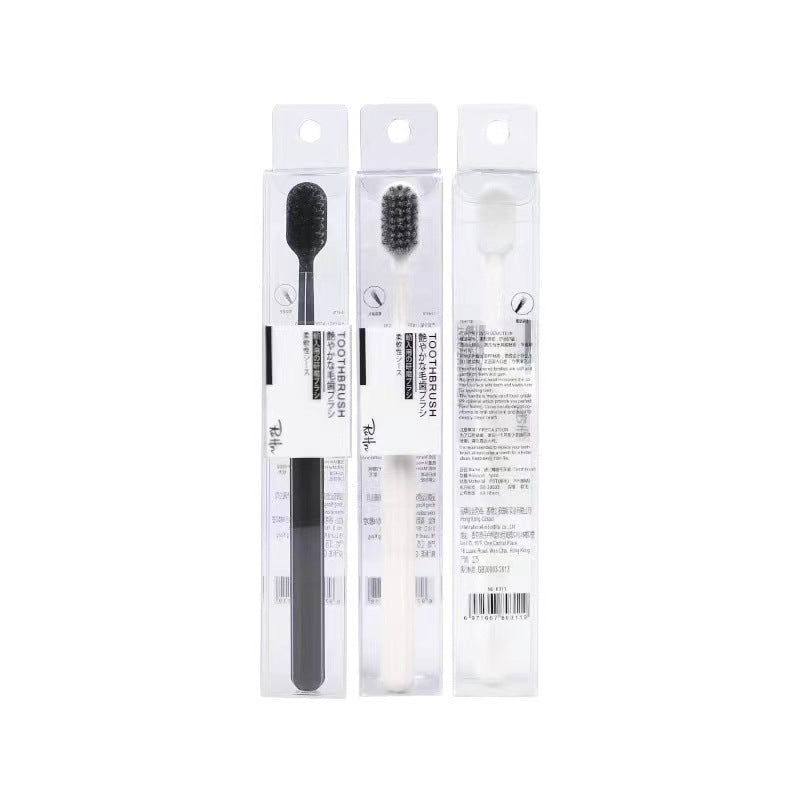 Imported spiral wire toothbrush black and white wide head soft bristle toothbrush single pack toothbrush chain cross-border hot sale factory direct sales - image 5
