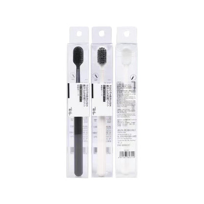 Imported spiral wire toothbrush black and white wide head soft bristle toothbrush single pack toothbrush chain cross-border hot sale factory direct sales - image 5