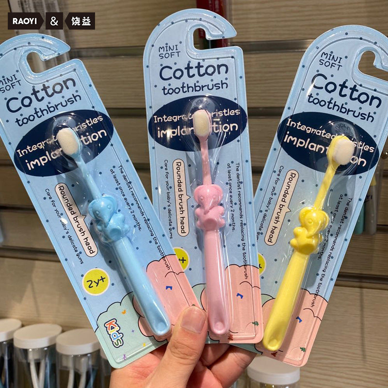 Yunrou Wan Mao children's toothbrush single pack 2-10 years old baby cartoon elephant soft hair toothbrush factory wholesale - image 1
